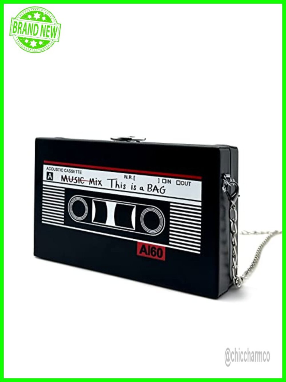 Radio Shaped Shoulder Bag with Detachable Strap, Clutch Crossbody, 3-Way Carry